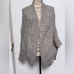 Moda Internacional Cozy Knit Cardigan Sweater - Gray/Beige